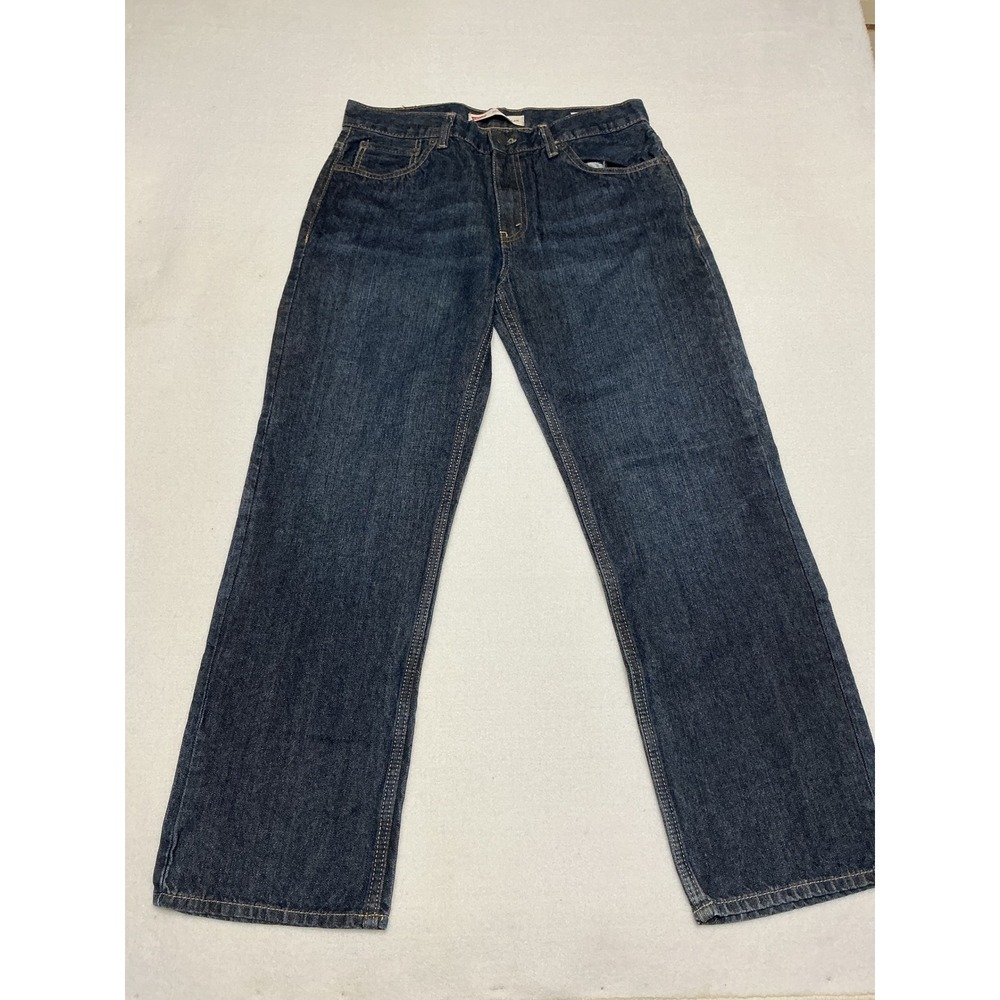 Levis 505 Boys 16H Husky Jeans 34x28 Straight Leg 100% Cotton Blue Denim